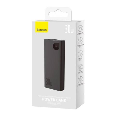 ADAMAN POWERBANK 20000MAH 30W CZARNY + KABEL USB-C ADAMAN POWERBANK 20000MAH 30W CZARNY + KABEL USB-C