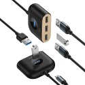 ADAPTER PRZEJŚCIÓWKA HUB 4W1 USB ADAPTER USB3.0 TO USB3.0*1+USB2.0*3 1M BLACK