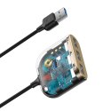 ADAPTER PRZEJŚCIÓWKA HUB 4W1 USB ADAPTER USB3.0 TO USB3.0*1+USB2.0*3 1M BLACK