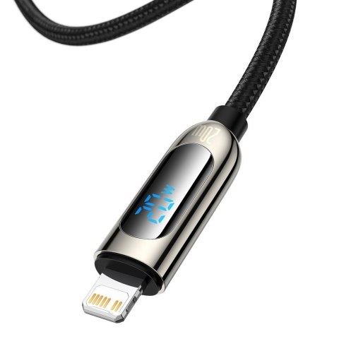 KABEL DO SZYBKIEGO ŁADOWANIA USB-C IPHONE LIGHTNING 20W Z WYŚWIETLACZEM MIERNIKIEM MOCY 2M CZARNY KABEL DO SZYBKIEGO ŁADOWANIA USB-C IPHONE LIGHTNING 20W Z WYŚWIETLACZEM MIERNIKIEM MOCY 2M CZARNY