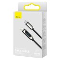 KABEL DO SZYBKIEGO ŁADOWANIA USB-C IPHONE LIGHTNING 20W Z WYŚWIETLACZEM MIERNIKIEM MOCY 2M CZARNY