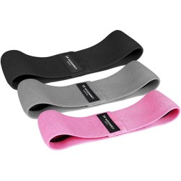 MATERIAŁOWE TAŚMY OPOROWE GUMY DO ĆWICZEŃ MINI BAND JOGA FITNESS CROSSFIT ZESTAW 3SZT