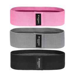 MATERIAŁOWE TAŚMY OPOROWE GUMY DO ĆWICZEŃ MINI BAND JOGA FITNESS CROSSFIT ZESTAW 3SZT