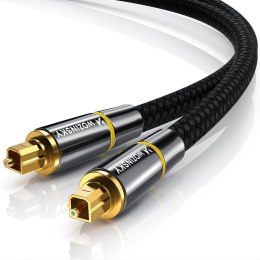 OPTYCZNY KABEL PRZEWÓD AUDIO CYFROWY ŚWIATŁOWÓD TOSLINK SPDIF 3M CZARNY