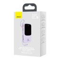 QPOW POWERBANK 10000MAH WBUDOWANY KABEL USB TYPU C 22.5W QUICK CHARGE FIOLETOWY