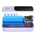 QPOW POWERBANK 10000MAH WBUDOWANY KABEL USB TYPU C 22.5W QUICK CHARGE FIOLETOWY