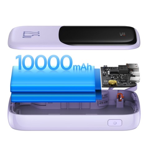 QPOW POWERBANK 10000MAH WBUDOWANY KABEL USB TYPU C 22.5W QUICK CHARGE FIOLETOWY QPOW POWERBANK 10000MAH WBUDOWANY KABEL USB TYPU C 22.5W QUICK CHARGE FIOLETOWY
