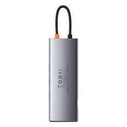 WIELOFUNKCYJNY HUB 9W1 USB-C 3XUSB 3.2 PD VGA FULL HD HDMI 4K CZYTNIK KART TF I SD RJ45 SZARY