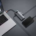 WIELOFUNKCYJNY HUB 9W1 USB-C 3XUSB 3.2 PD VGA FULL HD HDMI 4K CZYTNIK KART TF I SD RJ45 SZARY