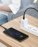 WYTRZYMAŁY NYLONOWY KABEL PRZEWÓD USB-C PD IPHONE LIGHTNING 18W QC3.0 1M CZARNY-SZARY