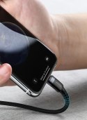 WYTRZYMAŁY NYLONOWY KABEL PRZEWÓD USB-C PD IPHONE LIGHTNING 18W QC3.0 1M CZARNY-SZARY