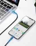 WYTRZYMAŁY NYLONOWY KABEL PRZEWÓD USB-C PD IPHONE LIGHTNING 18W QC3.0 1M CZARNY-SZARY