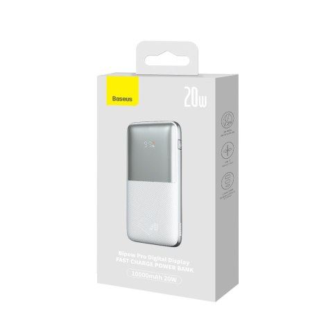 BIPOW PRO POWERBANK 10000MAH 20W + KABEL USB 3A 0.3M BIAŁY BIPOW PRO POWERBANK 10000MAH 20W + KABEL USB 3A 0.3M BIAŁY