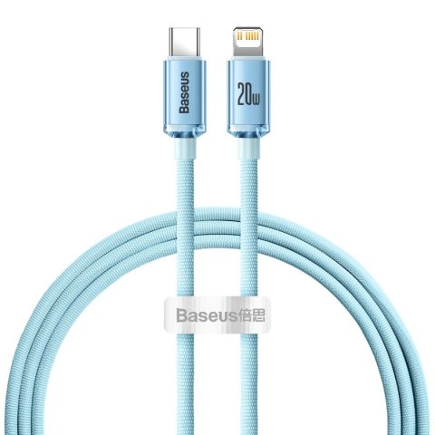 KABEL PRZEWÓD USB-C IPHONE LIGHTNING SZYBKIE ŁADOWANIE 20W 1.2M NIEBIESKI