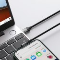 KĄTOWY KABEL PRZEWÓD POWER DELIVERY Z BOCZNYM WTYKIEM USB-C IPHONE LIGHTNING 1M 20W CZARNY