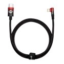KĄTOWY KABEL PRZEWÓD POWER DELIVERY Z BOCZNYM WTYKIEM USB-C IPHONE LIGHTNING 1M 20W CZERWONY