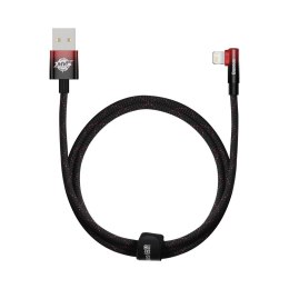 KĄTOWY KABEL PRZEWÓD Z BOCZNYM WTYKIEM USB IPHONE LIGHTNING 1M 2.4A CZERWONY
