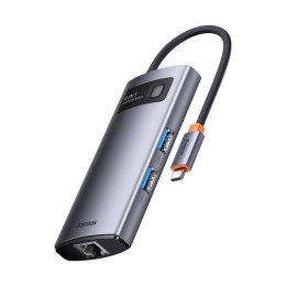 METAL GLEAM SERIES STACJA DOKUJĄCA HUB 4W1 USB-C 3XUSB 3.2 RJ45