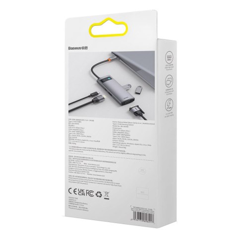 METAL GLEAM SERIES STACJA DOKUJĄCA HUB 6W1 USB-C HDMI 3XUSB 3.2 POWER DELIVERY VGA SZARY METAL GLEAM SERIES STACJA DOKUJĄCA HUB 6W1 USB-C HDMI 3XUSB 3.2 POWER DELIVERY VGA SZARY