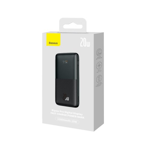 POWERBANK BIPOW PRO 10000MAH 20W Z KABLEM USB USB-C 3A 0.3M CZARNY POWERBANK BIPOW PRO 10000MAH 20W Z KABLEM USB USB-C 3A 0.3M CZARNY