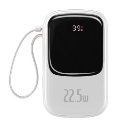 POWERBANK Z SZYBKIM ŁADOWANIEM 20000MAH 22.5W QC-PD-SCP-FCP KABEL USB-C BIAŁY