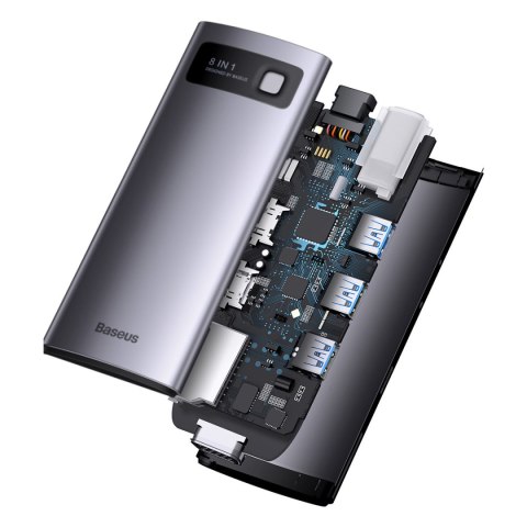 STACJA DOKUJĄCA HUB 8W1 USB-C 1XHDMI 3XUSB 3.2 1XPOWER DELIVERY CZYTNIK KART SD CZYTNIK KART TF VGA SZARY STACJA DOKUJĄCA HUB 8W1 USB-C 1XHDMI 3XUSB 3.2 1XPOWER DELIVERY CZYTNIK KART SD CZYTNIK KART TF VGA SZARY