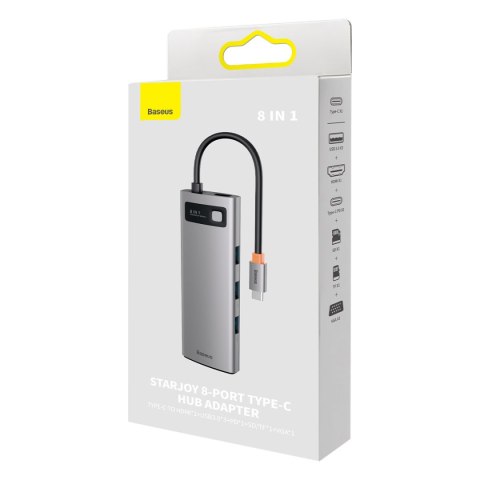 STACJA DOKUJĄCA HUB 8W1 USB-C 1XHDMI 3XUSB 3.2 1XPOWER DELIVERY CZYTNIK KART SD CZYTNIK KART TF VGA SZARY STACJA DOKUJĄCA HUB 8W1 USB-C 1XHDMI 3XUSB 3.2 1XPOWER DELIVERY CZYTNIK KART SD CZYTNIK KART TF VGA SZARY