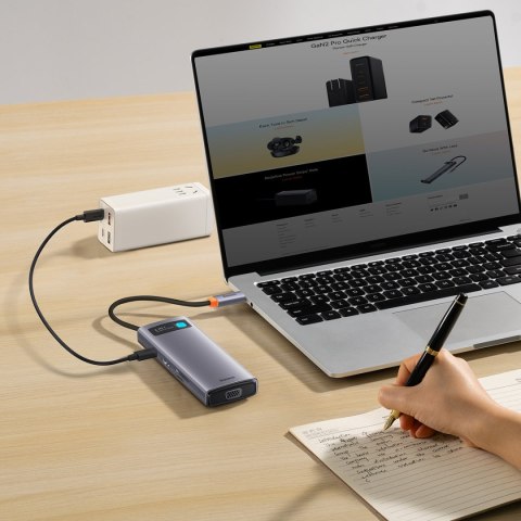 STACJA DOKUJĄCA HUB 8W1 USB-C 1XHDMI 3XUSB 3.2 1XPOWER DELIVERY CZYTNIK KART SD CZYTNIK KART TF VGA SZARY STACJA DOKUJĄCA HUB 8W1 USB-C 1XHDMI 3XUSB 3.2 1XPOWER DELIVERY CZYTNIK KART SD CZYTNIK KART TF VGA SZARY