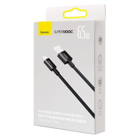 SUPERIOR SERIES KABEL SUPERVOOC USB-A DO USB-C 65W 2M CZARNY SUPERIOR SERIES KABEL SUPERVOOC USB-A DO USB-C 65W 2M CZARNY