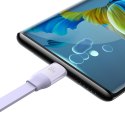 ZWIJANY KABEL PRZEWÓD 3W1 USB MICROUSB + IPHONE LIGHTNING + USB-C 66W 1.1M FIOLETOWY