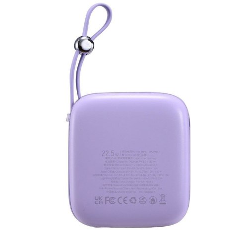 POWERBANK 10000MAH JELLY SERIES 22.5W Z KABLEM USB-C FIOLETOWY POWERBANK 10000MAH JELLY SERIES 22.5W Z KABLEM USB-C FIOLETOWY