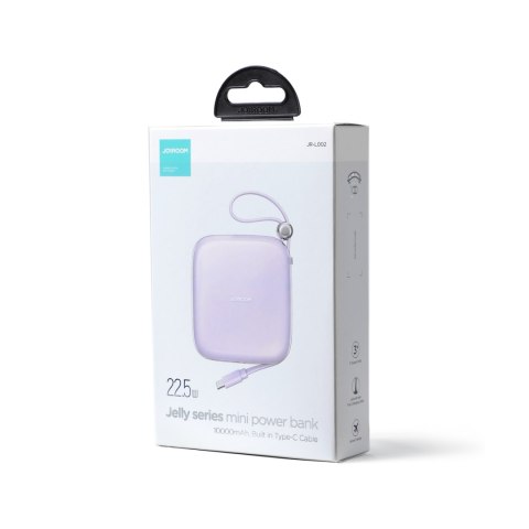 POWERBANK 10000MAH JELLY SERIES 22.5W Z KABLEM USB-C FIOLETOWY POWERBANK 10000MAH JELLY SERIES 22.5W Z KABLEM USB-C FIOLETOWY