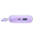 POWERBANK 10000MAH JELLY SERIES 22.5W Z KABLEM USB-C FIOLETOWY
