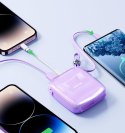 POWERBANK 10000MAH JELLY SERIES 22.5W Z KABLEM USB-C FIOLETOWY
