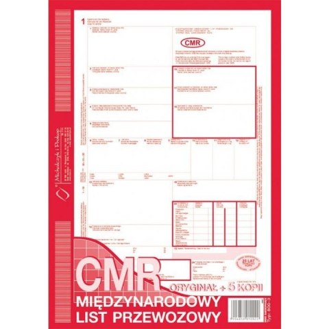 800-3 CMR A4 78KARTEK 1+5 MIĘDZYNARODOWY LIST PRZEWOZOWY MICHALCZYK 800-3 CMR A4 78KARTEK 1+5 MIĘDZYNARODOWY LIST PRZEWOZOWY MICHALCZYK