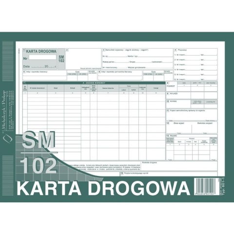 801-1 KARTA DROGOWA SM/102 (SAMOCHÓD CIĘŻAROWY) A4 OFFSET MICHALCZYK 801-1 KARTA DROGOWA SM/102 (SAMOCHÓD CIĘŻAROWY) A4 OFFSET MICHALCZYK