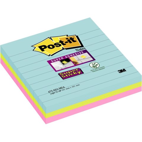 BLOCZKI 3M POST-IT XL MIAMI LINIA 101X101MM 3X70K 675-SS3-MIA BLOCZKI 3M POST-IT XL MIAMI LINIA 101X101MM 3X70K 675-SS3-MIA
