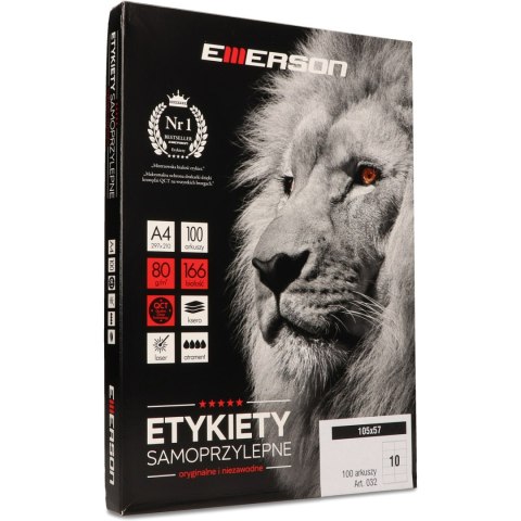 ETYKIETY A4 BIAŁE (100ARK) 105X57MM NR.032 EMERSON ETA4105X057W ETYKIETY A4 BIAŁE (100ARK) 105X57MM NR.032 EMERSON ETA4105X057W