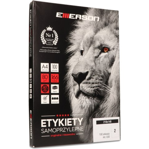 ETYKIETY A4 BIAŁE (100ARK) 210X148MM NR.030 EMERSON ETA4210X148 ETYKIETY A4 BIAŁE (100ARK) 210X148MM NR.030 EMERSON ETA4210X148