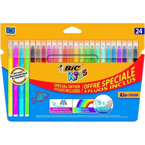 FLAMASTRY 20+4FLUO KID COULEUR 921360 BIC FLAMASTRY 20+4FLUO KID COULEUR 921360 BIC