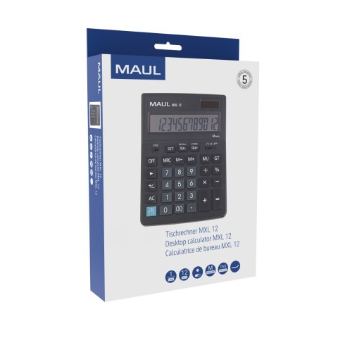 KALKULATOR BIURKOWY BUSINESS MXL12 12-POZYCYJNY OBLICZNIE PODATKU CZARNY 72670/90 ML MAUL KALKULATOR BIURKOWY BUSINESS MXL12 12-POZYCYJNY OBLICZNIE PODATKU CZARNY 72670/90 ML MAUL
