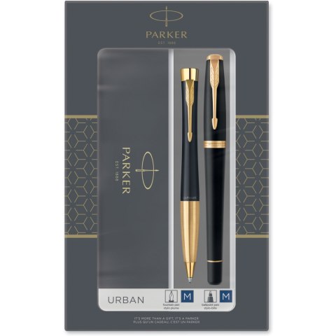 KOMPLET URBAN DUO DŁUGOPIS+PIÓRO WIECZNE CZARNY MAT GT PARKER 2093381
