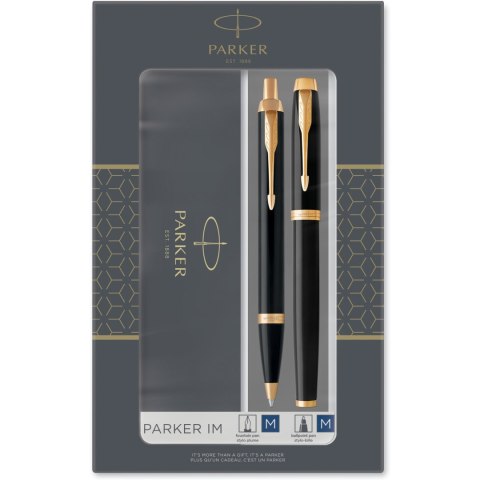 KOMPLET PIÓRO WIECZNE + DŁUGOPIS IM DUO CZARNY GT PARKER 2093216 KOMPLET PIÓRO WIECZNE + DŁUGOPIS IM DUO CZARNY GT PARKER 2093216