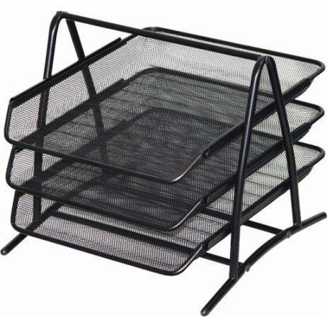 PÓŁKA NA DOKUMENTY NATUNA A4 SIATKA CZARNA (3SZT) 350X300X275MM