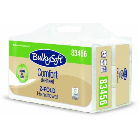 RĘCZNIK PAPIEROWY SKŁADANY "Z-Z" Z-FOLD 24X21,5CM COMFORT DE-INKED EKO 3 PANELOWY(2400 SZTUK) 83456 BULKYSOFT