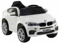AUTO NA AKUMULATOR BMW X6 BIAŁE SKÓRA, EVA