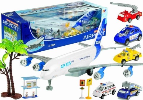 DUŻY ZESTAW SAMOLOT 55 CM + POJAZDY + FIGURKI