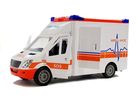 AMBULANS NA BATERIE Z NOSZAMI DŹWIĘK I ŚWIATŁO AMBULANS NA BATERIE Z NOSZAMI DŹWIĘK I ŚWIATŁO