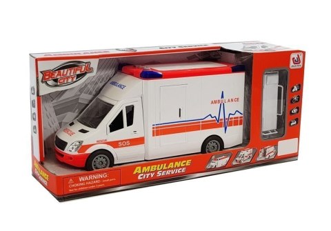 AMBULANS NA BATERIE Z NOSZAMI DŹWIĘK I ŚWIATŁO AMBULANS NA BATERIE Z NOSZAMI DŹWIĘK I ŚWIATŁO