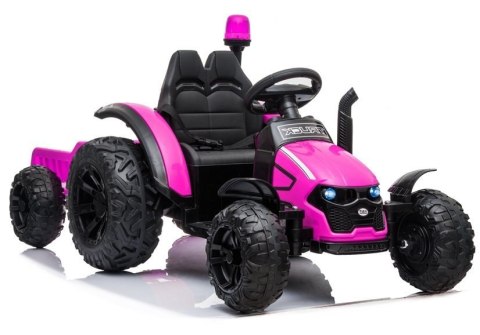 TRAKTOR NA AKUMULATOR Z PRZYCZEPĄ HZB-200 RÓŻOWY TRAKTOR NA AKUMULATOR Z PRZYCZEPĄ HZB-200 RÓŻOWY